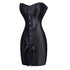 Special Long Waist Corsets and Bustiers Gothic Clothing Black Faux Leather Corset Dress Hot Spiked Waist Shaper Corset - ROUTINE FASHION